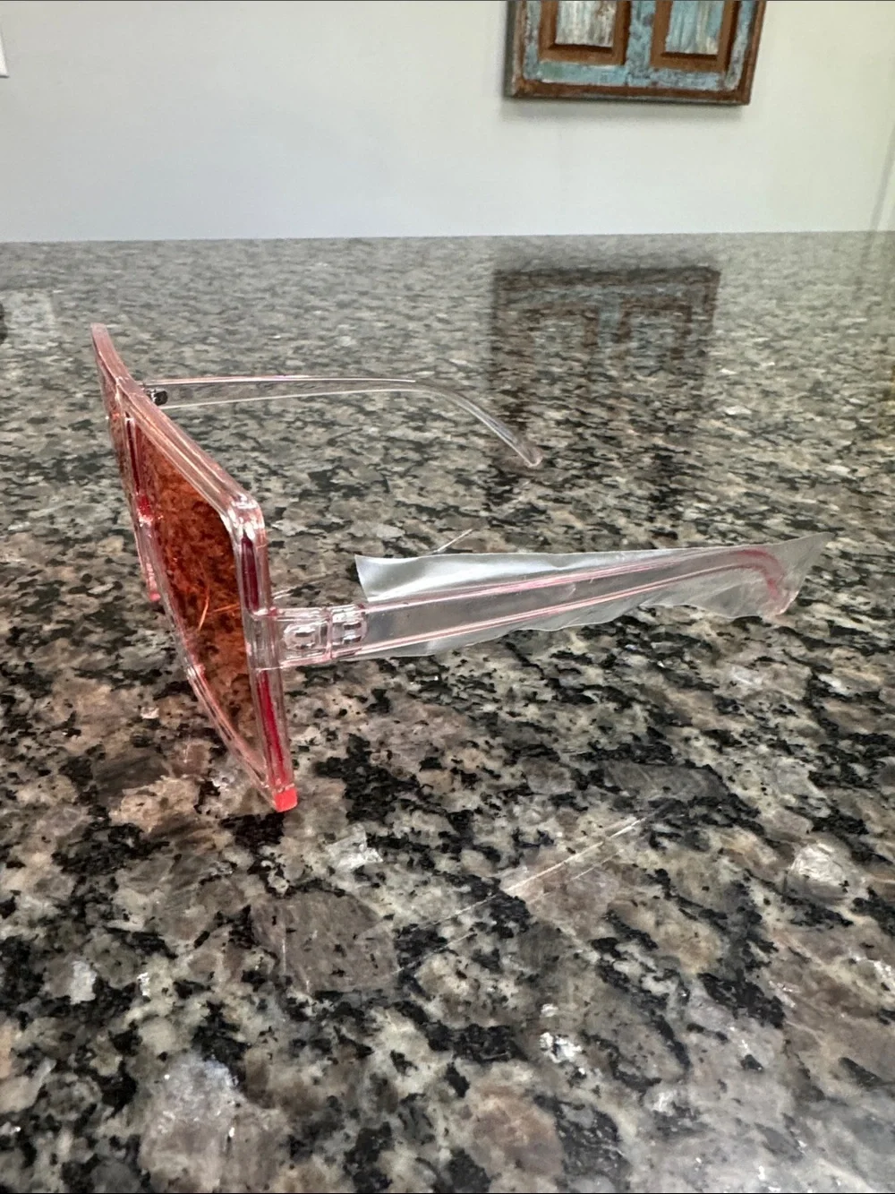 Oversized Transparent Pink Square Sunglasses